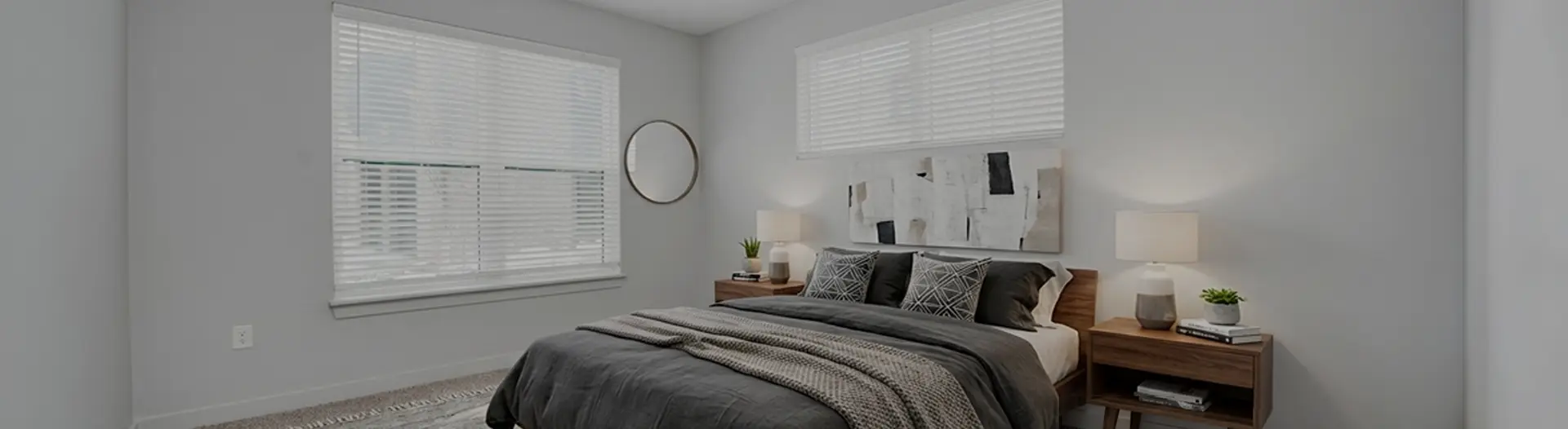 Model bedroom at Hyde Park Apartments