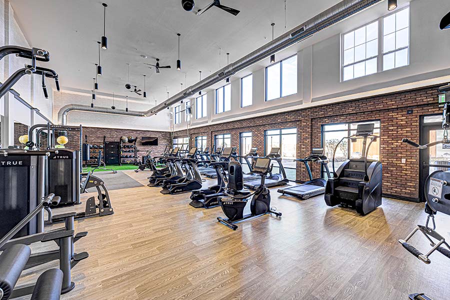 Fitness Center at the State at Fishers apartment community.